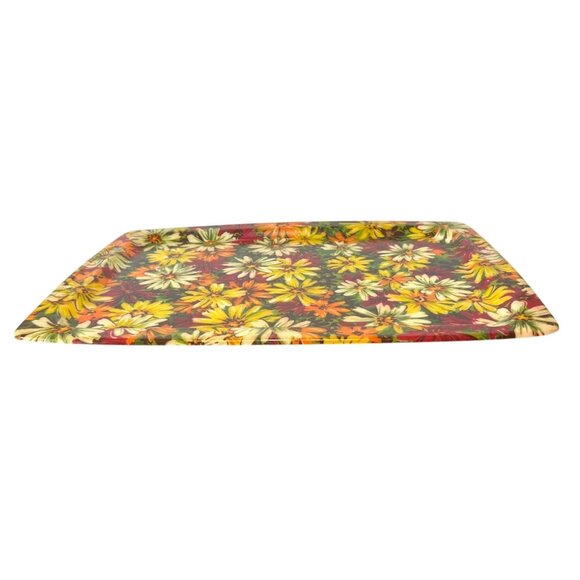 Vintage Daisy Floral Fiberglass Serving Trays Set Of 2 16"x21"x0.5" Rectangular - Picture 5 of 7